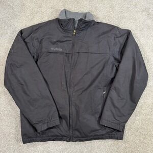 Columbia Full Zip Fleece Lined Winter Jacket L Black Outdoor‎ Hiking Casual Coat